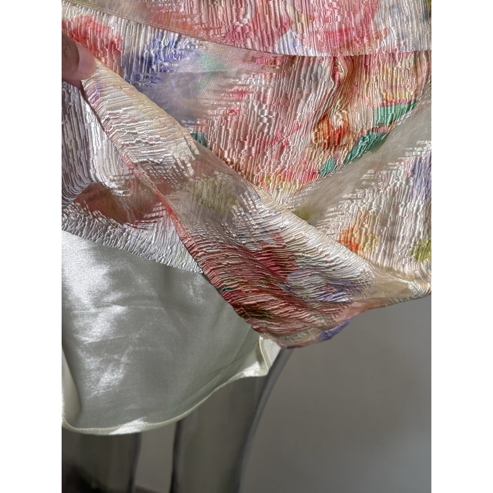 Lena Carson Party Dress Large Watercolor Floral Cut Out Avant Garde Art To Wear - Picture 6 of 13